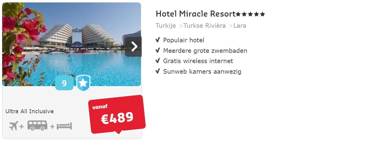 hotel miracle resort turkije